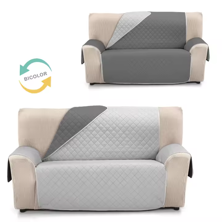 Cubre Sofá Reversible JOYA de Valentia Home | Acolchado | Protección Completa | Ajuste Perfecto | Protector funda sofá | Funda Sofá para Inviero y Verano - 1