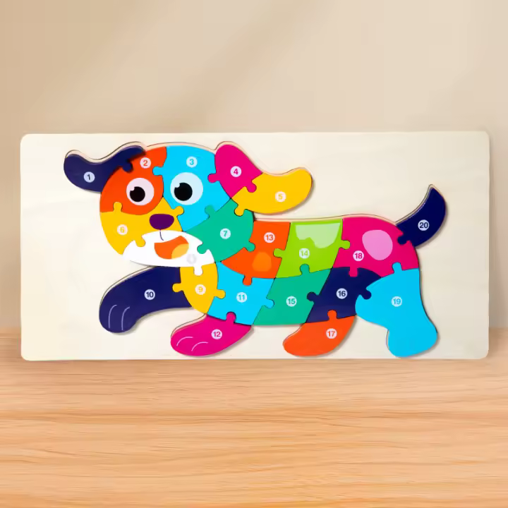 Puzzle 3D De Madera Grande Con Animales Para Bebés Juguete Educativo De Aprendizaje Temprano Y Cognición Dificultad Alta Para Niños Y Niñas - 1