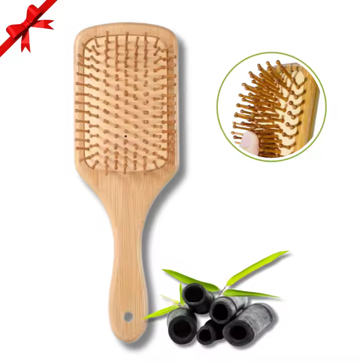 OPAL BEAUTY- Cepillo de Cabello de Madera Natural, Antiestático y Respetuoso con el Cabello, Masajea el Cuero Cabelludo y Reduce el Frizz, Ideal para Todo Tipo de Cabellos, Cuidado Natural y Ecológico, Regalo Perfecto Unisex - 1