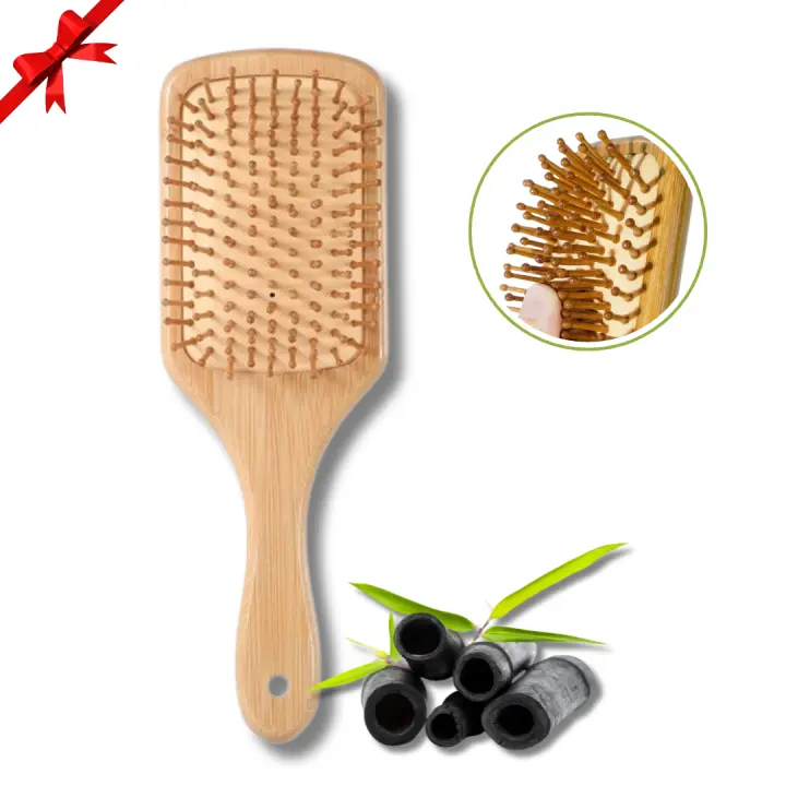 OPAL BEAUTY- Cepillo de Cabello de Madera Natural, Antiestático y Respetuoso con el Cabello, Masajea el Cuero Cabelludo y Reduce el Frizz, Ideal para Todo Tipo de Cabellos, Cuidado Natural y Ecológico, Regalo Perfecto Unisex - 1