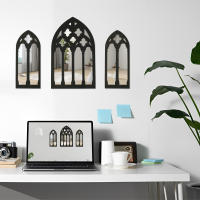 Juego De 3 Espejos Arqueados Para Decoración De Pared Estilo Gótico Decoración De Catedral Espejo Arqueado Autoadhesivo Para Decoración De Pared - details 2