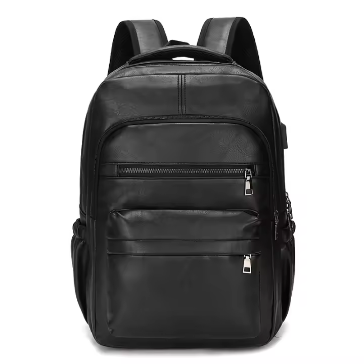 Mochila De Cuero PU with Carga USB para hombre, Morral grande para Orden portátil, mochila Escolar para adolescentes y niños, alta calidad - 1
