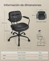 Silla Ergonómica de Escritorio con Reposabrazos Individuales - Silla Giratoria de Oficina con Inclinación y Altura Ajustable, Ideal para Dormitorio u Oficina - details 34