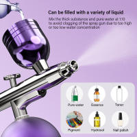 Kit De Pistoleta Aire Airebrush Para Uñas Con Compresor Portátil Pintura De Uñas Y Artesanías Herramienta De Belleza Multifuncional Recargable Metal - details 6