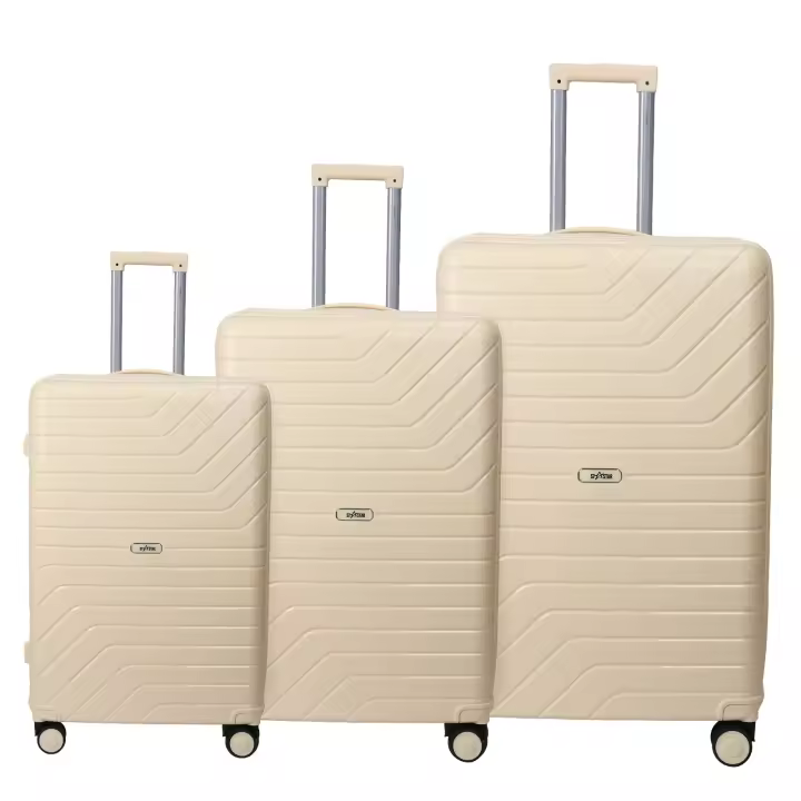 S7 STAR Juego 3pcs Maleta PP Resistente 20/24/28inch , Set Equipaje Rígida de Viaje, Cabina Pack de Moda con 4 Ruedas Giratorias Multidireccionales 360°, Maleta Expandible de Moda Color Puro - 1