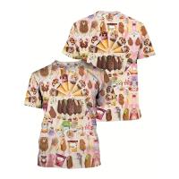 Camiseta De Hombre Con Estampado 3D De Helado Verano 2024 Moda Casual Food Corn Horn Cold Ice Stick Camiseta Ligera Y Transpirable Para Todas Las Estaciones - details 5