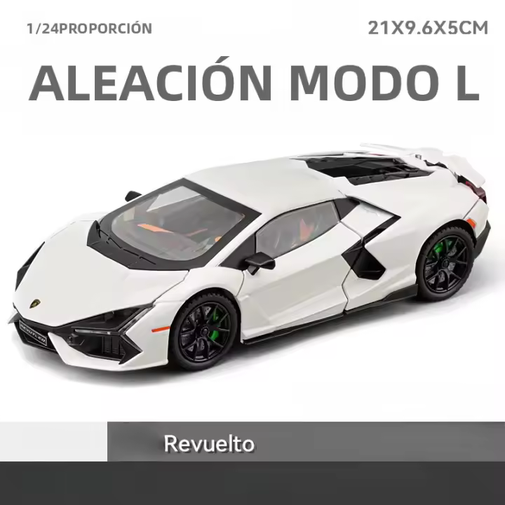 Lamborghini Revuelto Supercar De 1:24 En Escala Colección De Juguetes Metálicos Con Sonido Y Luz Vehículo Diecast Para Niños - 1