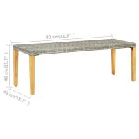 vidaXL Banco de jardín ratán sintético gris 80 cm - details 4