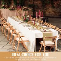 Mantel Desechable De Plástico Rosa Oro Para 6 Asientos 108 Pulgadas Satinado Para Bodas Y Fiestas De Cumpleaños Tela De Mesa Impermeable Y Resistente Al Aceite - details 7