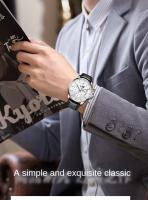 Reloj De Pulsera Para Hombre Automático Resistente Al Agua Con Luminiscencia Y Calendaría Reloj De Cuarzo Moda Casual Con Correa De Cuero Display Analógico-Digital - details 1