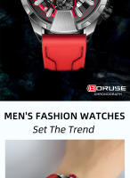 Reloj Boruse Para Hombre Rojo Impermeable Cronógrafo Reloj De Pulsera De Negocios Con Calendario Reloj Masculino Regalo Perfecto - details 1