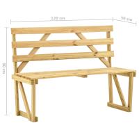 vidaXL Banco de jardín de madera de pino impregnada 120 cm - details 6
