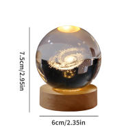 Lámpara De Mesa LED USB Galaxia Saturno 3D Cristal Ball Luz De Ambiente Para Decoración De Habitación Regalo Creativo Para Niños Navidad - details 10