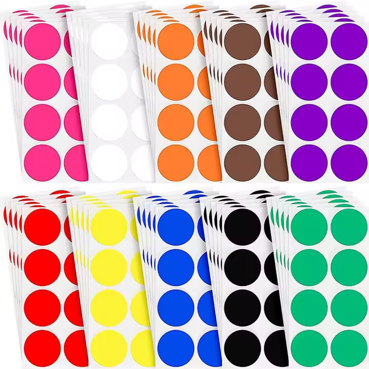 Etiqueta adhesiva de codificación de colores redonda de 10 pulgadas, etiquetas de puntos circulares de diferentes colores, autoadhesivas, de colores sólidos - 1