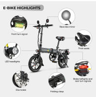 2025 Samebike Bicicleta Eléctrica plegable de 14 pulgadas Yinyu 14 36v7.8ah Bapería de Lithium desmontable de Alta velocdad Disco de motor de cube trasero - details 4