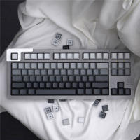 Keycaps Gris Gradiente PBT Material Dye Sublimation 125 Teclas Perfil Cherry Para Teclado Mecánico Accesorios De Teclado - details 11