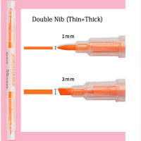 6pcs Marcadores De Resaltador Con Tinta Vibrante Y Brillante Tamaño De Punta Chisel No Se Borra Ni Mancha Colores Rojo/Naranja/Amarillo/Green/Blue/Purple - details 2