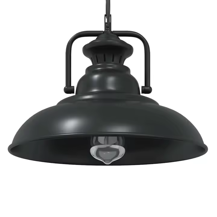 vidaXL Lámpara colgante E27 negra Ø 31 cm Hierro - 1