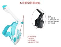 Máscara de buceo para adultos y niños, cara completa, transpirable, snorkel, equipo de natación para miopía, gafas respiradoras secas completas subacuáticas - details 16