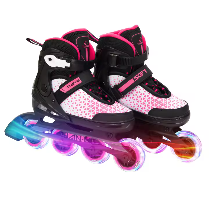 ALLINLIFE Patines en Línea,Patines en Línea para Niños y Adolescentes,Patines 4 Ruedas con Ruedas Luminosas Tamaño Ajustable,Uso en Interiores Exteriores - 1