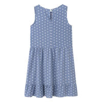 Vestido De Polka Dot Con Volantes Para Mujer Sin Mangas Cuello Redondo Corte Largo Casual Vestido De Verano De Polyester - details 18