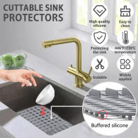 Alfombrilla De Drenaje De Silicona Protector De Fregadero Resistente Al Calor Tapete De Cocina Recortable Antideslizante Para DIY - details 4
