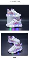 Zapatos De Niños LED Coloridos Frozen Princesa Tenis Infantiles Para Niñas Suela De Goma Transpirables Tallas Para 7-12m Hasta 7-12Años - details 7
