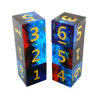 Set De 6 Poliedros Exquisitos En Resina Multicolor Retro Para Juegos De Mesa DND RPG TRPG Juguete Portátil Para Fiestas - details 1