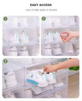 6-piece/set transparent plastic shoe box thickened, drawer style plastic shoe box, stackable box shoe storage box shoe box - details 2