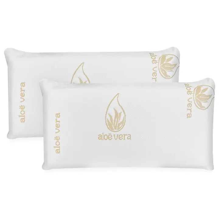 HOMESOL - Almohada viscoelástica Aloe Vera con Copos 100% viscoelásticos. Tejido Strech Aloe Vera. Termoregulable. Firmeza Media - Alta. Fabricado en España - Copo viscoso elástico - 1