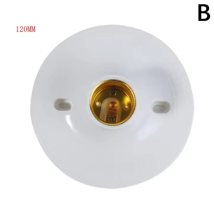 Soporte De Bombilla LED E27 Base Redonda Para Lámpara Colgante Soporte De Techo Y Pared Industrial Material De Plástico Y Metal - 1