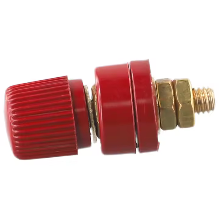 Kit De Terminales De Poder Remoto Negro Y Rojo Con Estudioso De Latón De 6mm Conector De Post De Junción Para Coche - 1