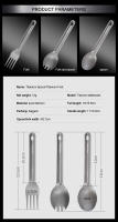 Cuchara Y Cuchillo De Titanio Con Mango Largo EDC Para Camping Y Picnics Accesorios De Mesa De Exterior No Desechables - details 1