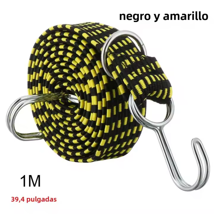Cuerda De Goma Elástica Para Equipaje Con Gancho Para Bicicletas Y Maletero De Coche Correa De Motocicleta Accesorios De Motorizado Tamaño 1m X 3cm - 1