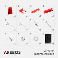 AREBOS Pared Herramientas Pared Perforada Pared Taller Pared Metálica 17 Piezas - details 17