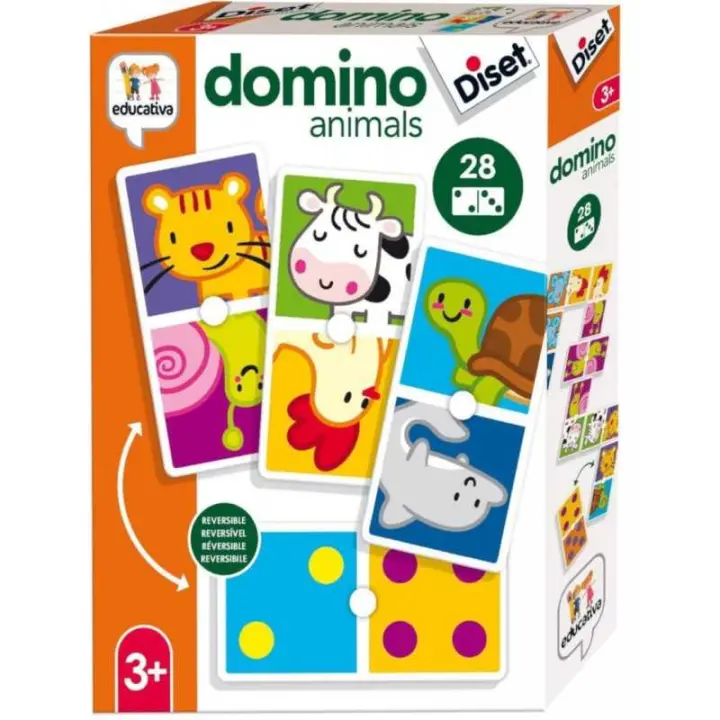 Juego Domino Infantil Animales y Puntos Diset - 1