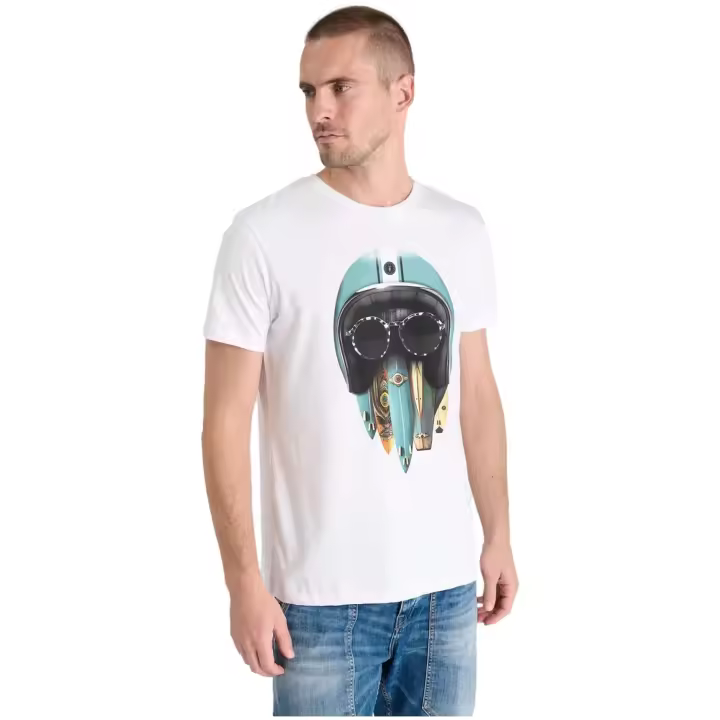 Camiseta LE TEMPS DES CERISES Lepic con Estampación de Casco Color Blanco - 1