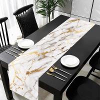 Corredor De Mesa Con Textura De Mármol Blanco Gris Oro Para Cocina Comedor Sofa Mesa De Noche Hogar Tablerunner De Textura - details 12