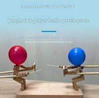 Batalla de figuras de Bambú con Globos PARA 2 JUGADORES: Muñecos de Batalla de Madera hechos a Mano para emoticonos Batallas de 2 jugadores: Juego de fiesta de Batalla de Globos de Ritos - details 1