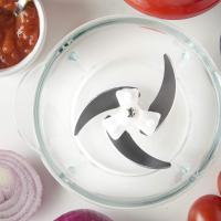 Picadora trituradora de alimentos. MisterChef Red Mini Chopper, Licuadora, Procesador de Alimentos, 3 Cuchillas de dos Niveles - Ahorro de Energía 200W con Turbo - Tazón de Vidrio con Capacidad de Alimentos de 1.5L -  Rojo Metálico - details 3