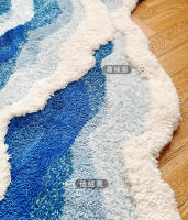 Alfombra Antideslizante De Estilo Japonés Con Patrón Azul De Mar Tufted Alfombra De Flocado Para El Hogar Alfombrilla De Piso Bonita Y Antideslizante - details 5