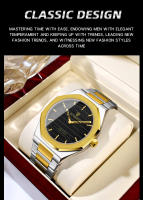Reloj De Lujo Para Hombre Con Diamantes Y Luz Nocturna Calendario Doble Cuarzo Movimiento 41mm Azul Oro Acero Inoxidable Reloj De Moda Negocios Resistente Al Agua - details 15