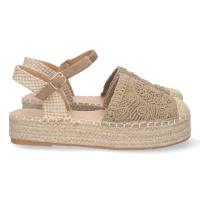 PuntoSalao Alpargatas de plataforma en yute y hebilla mujer color kaki TF3307 - details 0