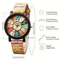 Set De 2 Relojes Para Mujer Vintage Con Correa De Cuero Y Pulsera De Cordón Reloj Analógico De Cuarzo Estilo Casual - details 4