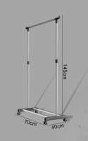 Perchero de Metal Ajustable, Amplio y Resistente con Ruedas 80x43x90-160 cm. Burro Colgador Ropa para Vestidor con Gran Capacidad de Almacenamiento, Fácil Instalación y Transporte. - details 0