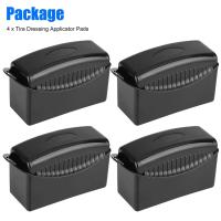 2/4pcs Esponja De Limpieza Para Ruedas De Coche Cepillo De Limpieza De Neumáticos Accesorios De Detalle De Plástico Para Limpieza Y Cera De Pulido Tamaño 12X5.5X7cm Color Negro - details 7