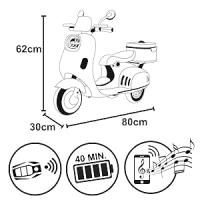Twinly - Moto Eléctrica para niños SCOOTLY - Motocicleta bateria Infantil con MP3 (Bluetooth) y USB, 82x65x32cm Cargador y batería 6V hasta 40min – Acelerador de Pedal - Desde 3 años – Maletero y Mando a Distancia - details 8