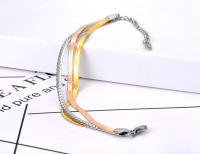 Pulsera De Cadena De Serpiente De Titanio Y Acero Inoxidable Para Mujer Lokaer Pulsera Bohemia De Tres Colores Trendy Joyería Para Fiesta B21124 - details 3