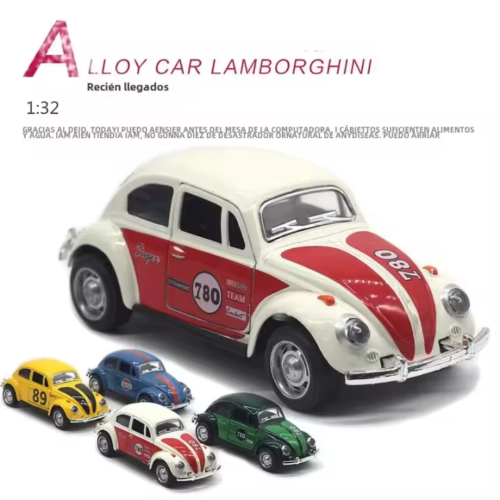 Volkswagen Beetle De 1:32 En Metal Con Función Retroceso Regalo Ideal Para Niños Modelo Clásico De Coche De Juguete A988 - 1