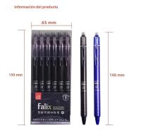 Juego De Bolígrafos Gel Retráctiles Con Recambios 0.5mm Punta Bola Tinta Negra Azul Borrable Con Eraser Integrado Para Exámenes Y Oficina - details 4